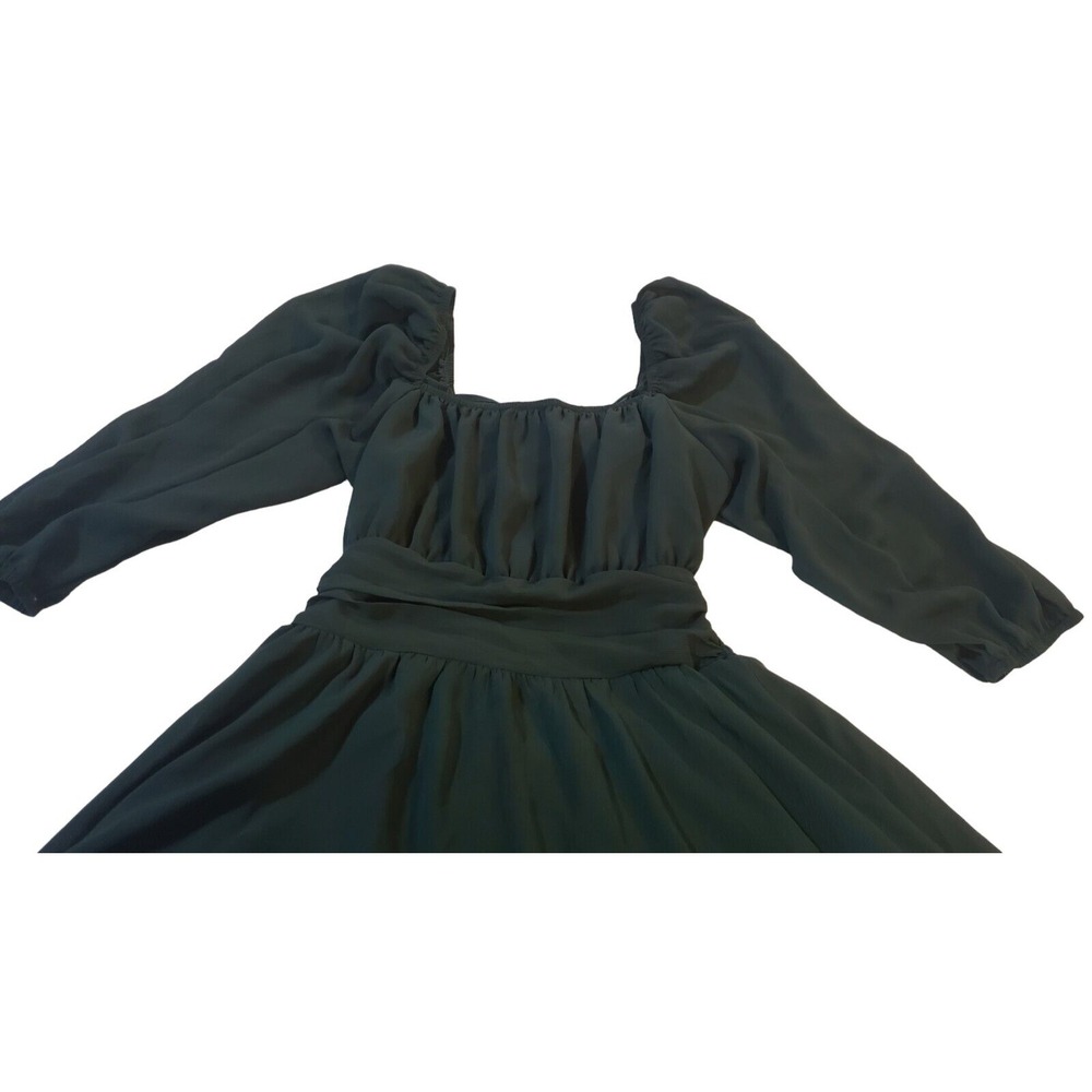Exlura EXLURA Womens Lantern Sleeve Tie Back Casual Dresses Ruffled Off Shoulder